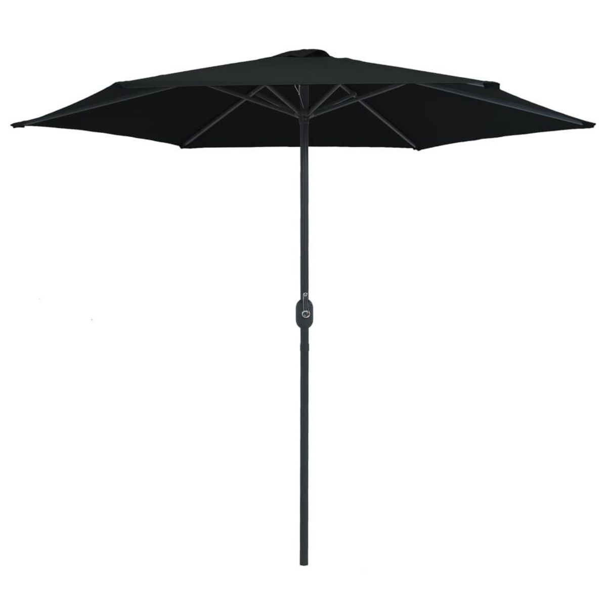 VIDAXL Parasol de jardin et mat en aluminium 270x246 cm Noir