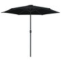 Voir la diapositive 2 : VIDAXL Parasol de jardin et mat en aluminium 270x246 cm Noir