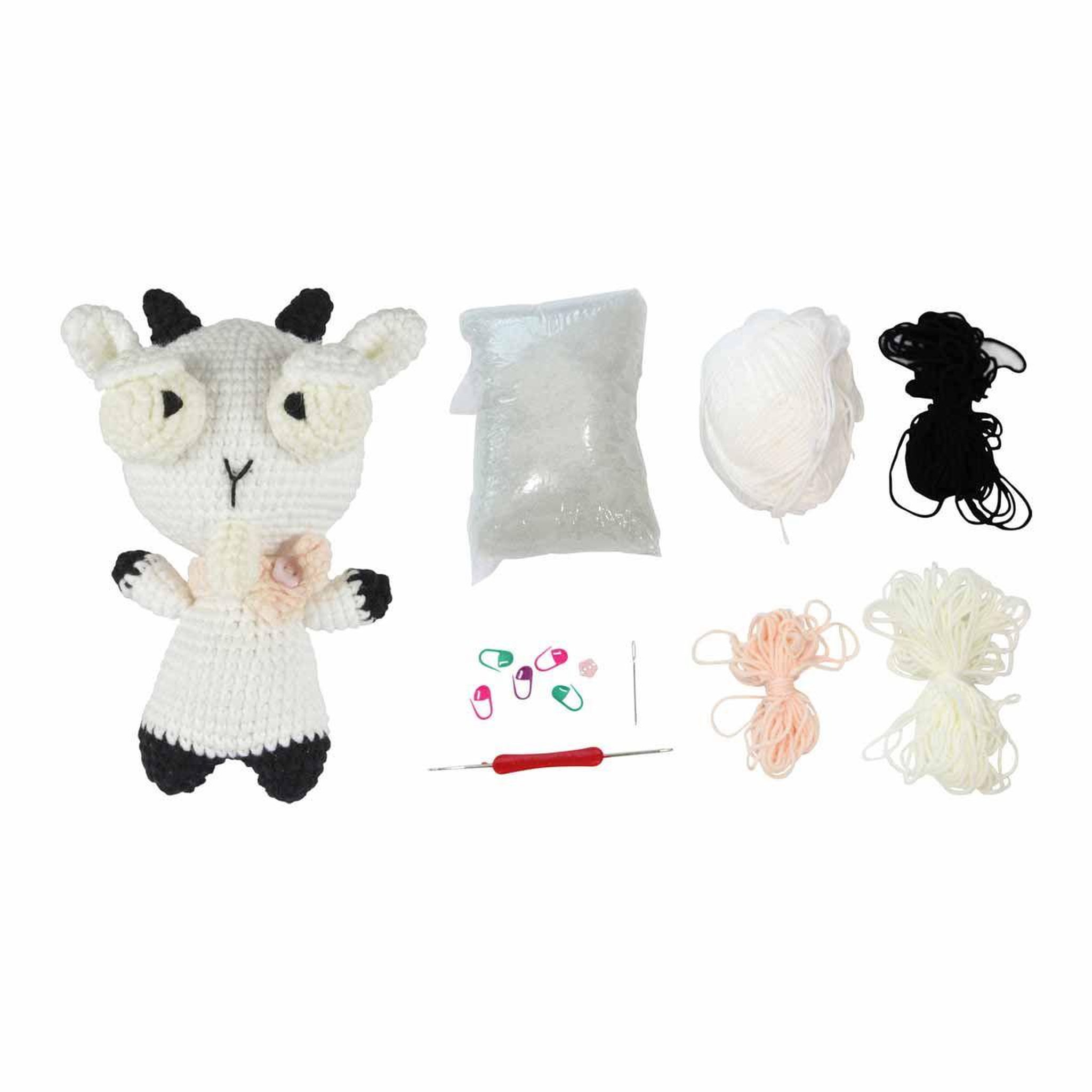 HOMEA Kit Complet Amigurumi  Blanchette la Biquette  17cm Blanc