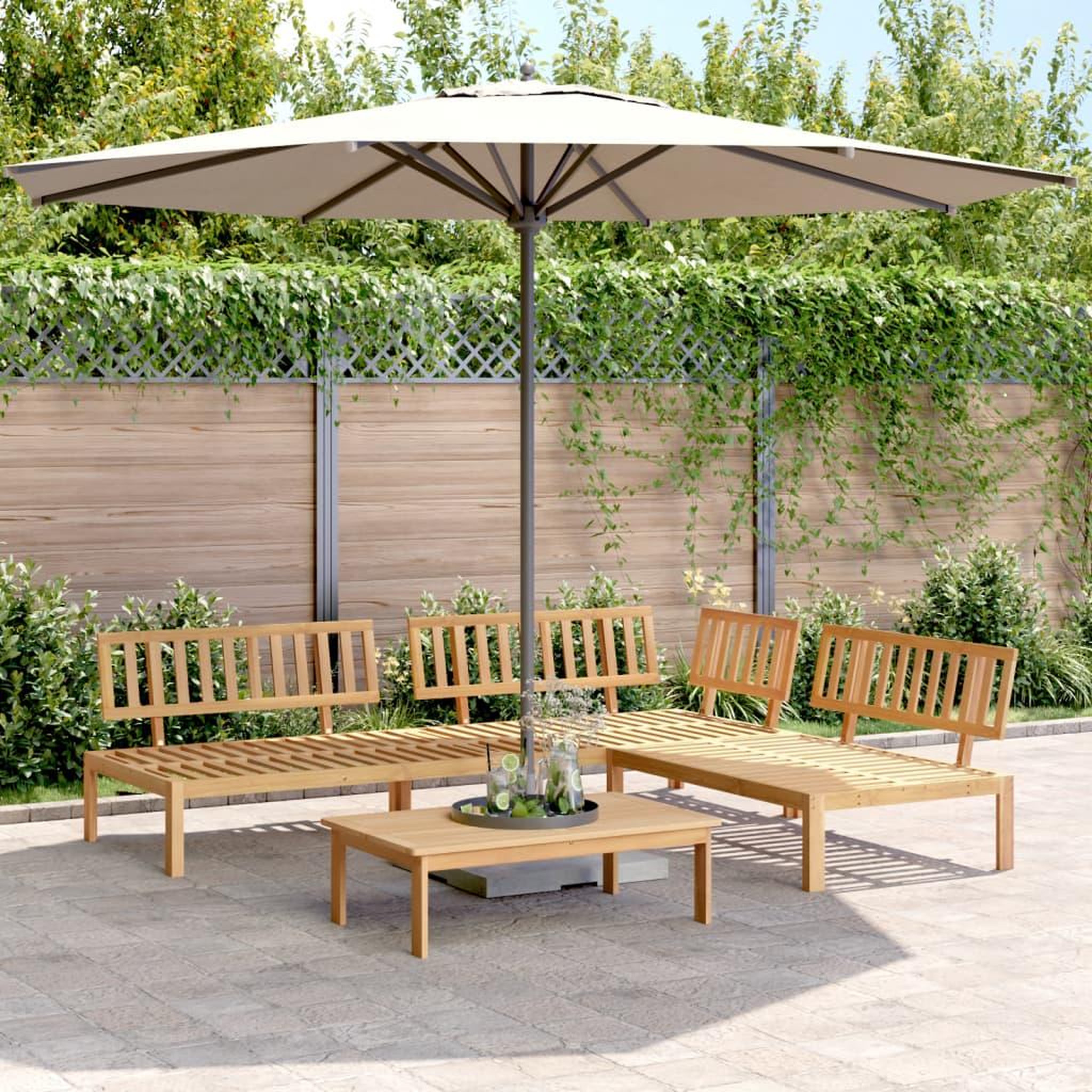 VIDAXL Salon palette de jardin 4 pcs bois d'acacia massif