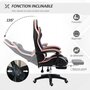 Voir la diapositive 5 : VINSETTO Chaise gaming - chaise de bureau gamer inclinable réglable repose-pieds rétractable coussins synthétique noir rose