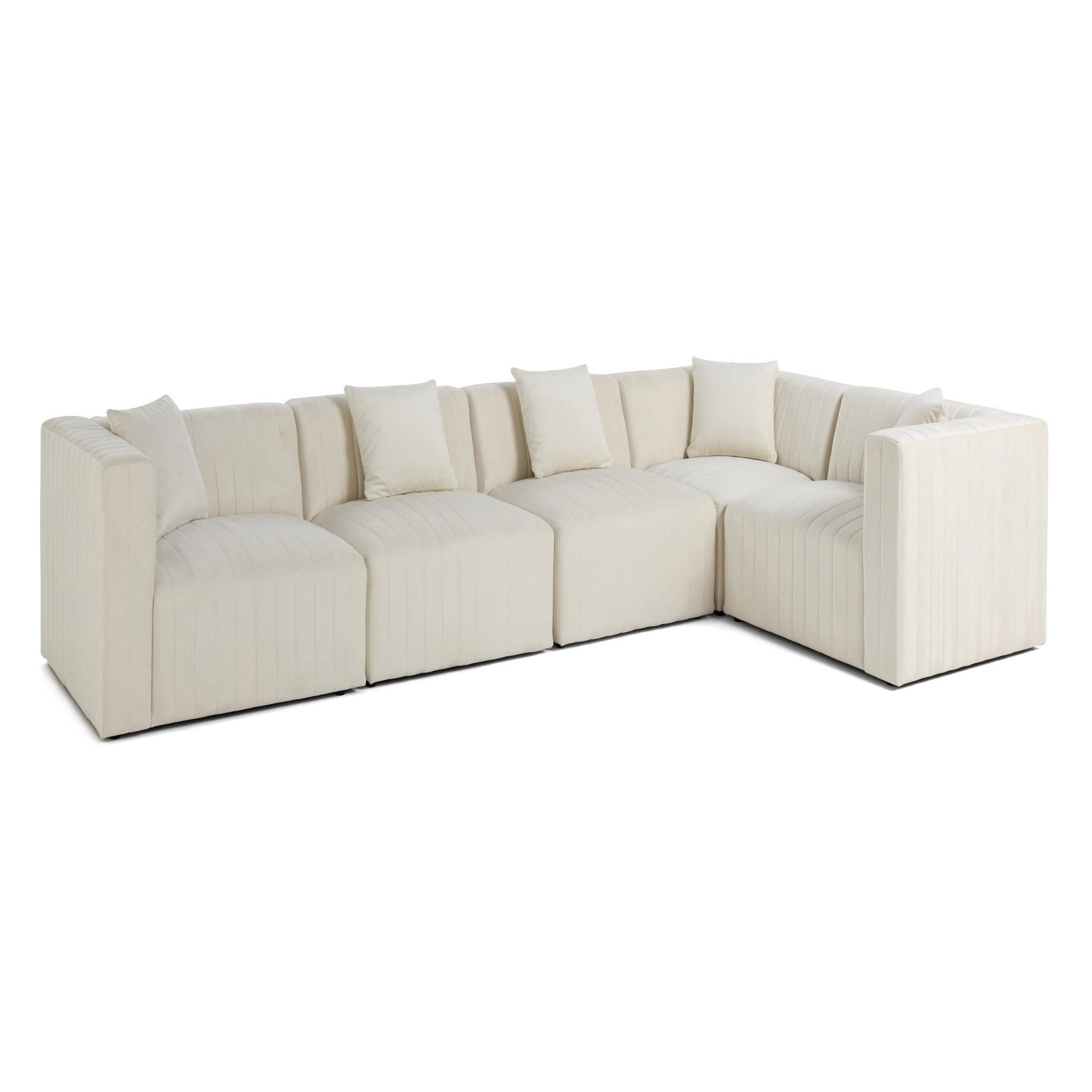 Voir la diapositive 5 : BEST MOBILIER Nova - canapé modulable d'angle réversible - 6 places - en velours