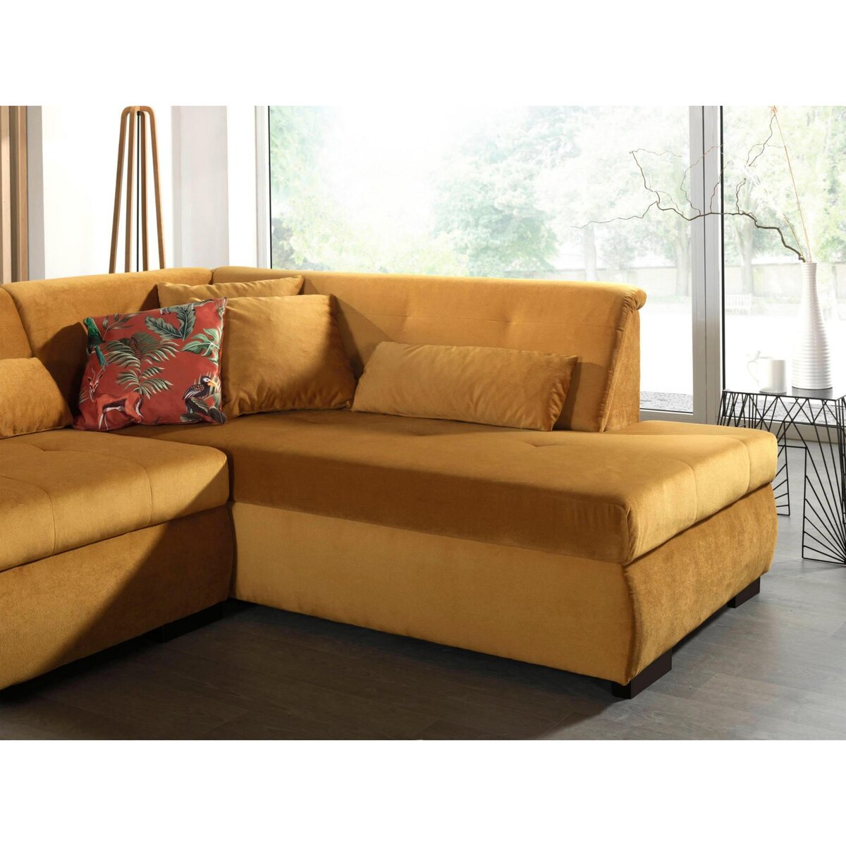 LISA DESIGN Vermont - canapé panoramique d'angle droit - 7 places - xxl - en velours