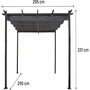 Voir la diapositive 4 : Habitat et Jardin Pergola en aluminium avec toit rétractable - 3 x 3 m - Gris