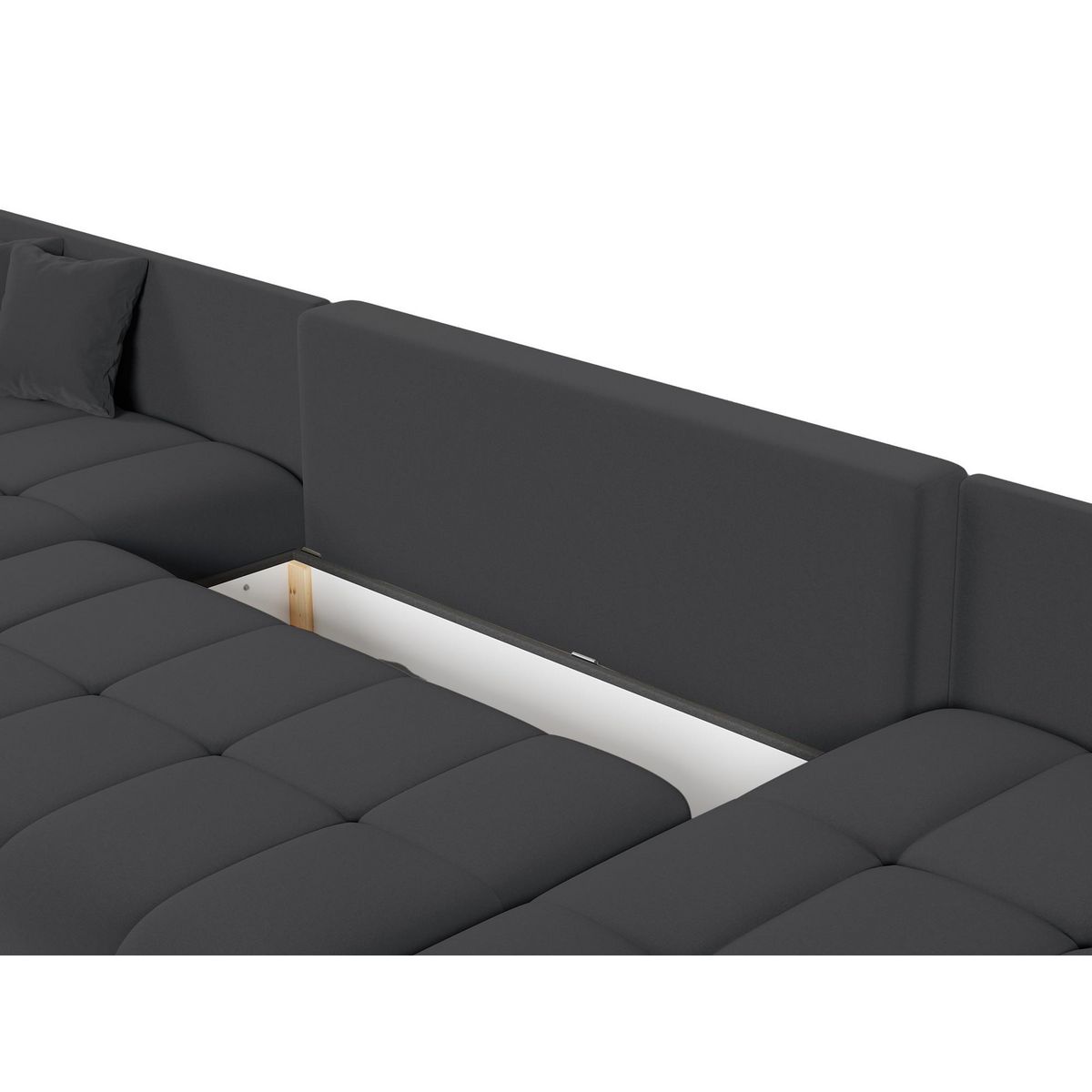 BEST MOBILIER Petra - canapé panoramique en u - 7 places - convertible - avec coffre - en velours