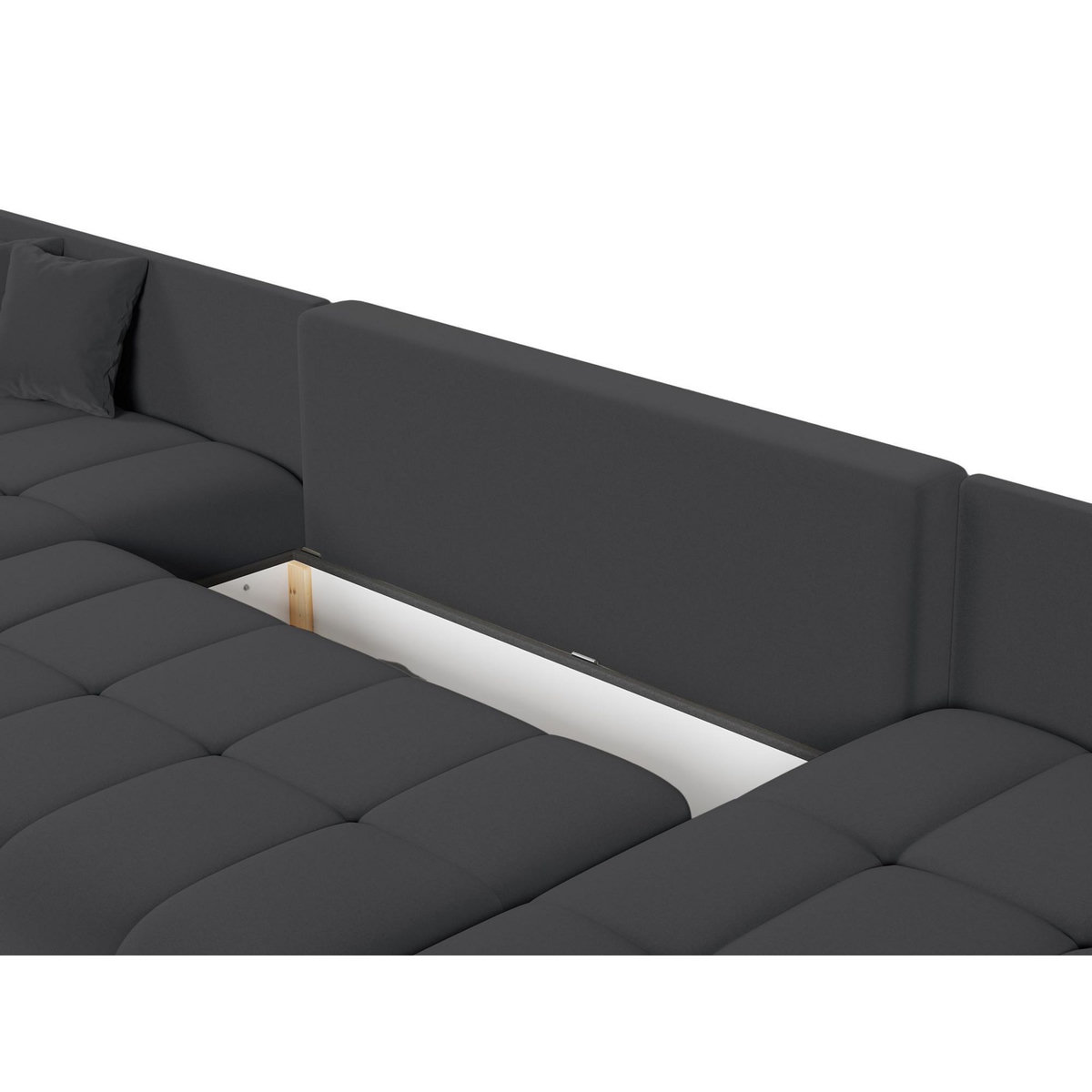 BEST MOBILIER Petra - canapé panoramique en u - 7 places - convertible - avec coffre - en velours