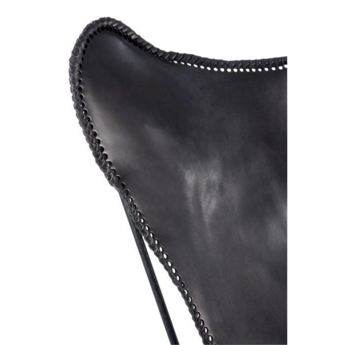 Paris Prix Fauteuil Design en Cuir  Papillon  92cm Noir