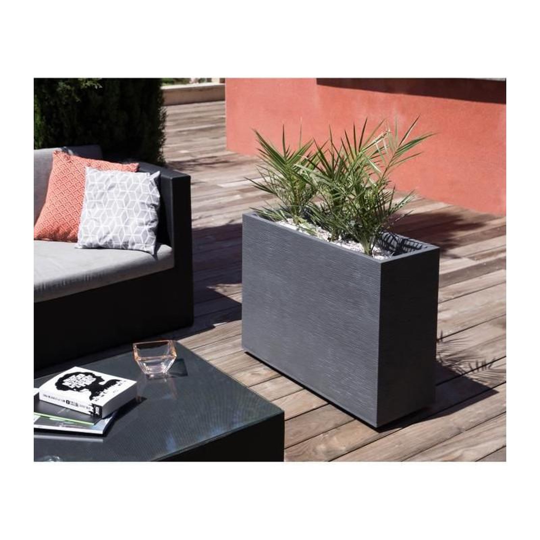 Voir la diapositive 3 : Eda Jardinière rectangulaire graphit - 78,5 x 29,5 x 60 cm - 46 l - gris anthracite - eda