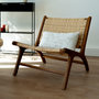 Voir la diapositive 2 : Rendez vous déco Fauteuil en bois de teck et tressage chevron en rotin-Kilka