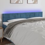 VIDAXL Tete de lit a LED Bleu fonce 200x5x78/88 cm Velours