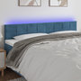 Voir la diapositive 1 : VIDAXL Tete de lit a LED Bleu fonce 200x5x78/88 cm Velours