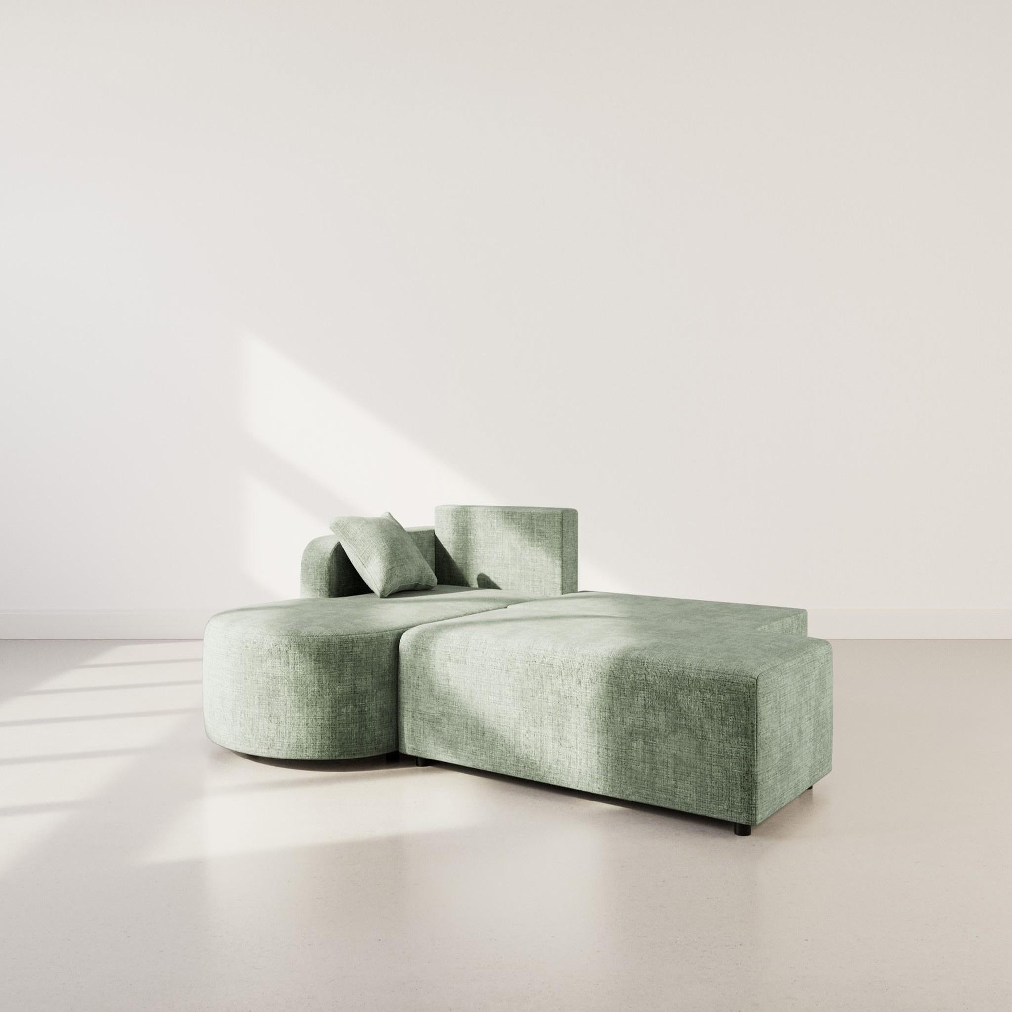Voir la diapositive 2 : BEST MOBILIER Miro - canapé d'angle gauche 4 places convertible avec coffre en velours texturé