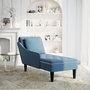 Voir la diapositive 2 : VIDAXL Fauteuil long avec coussin et accoudoir droit bleu velours