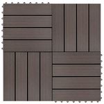 VIDAXL Carreaux de terrasse 22 pcs 30 x 30 cm 2 m^2 WPC Marron fonce