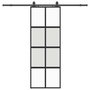 Voir la diapositive 2 : VIDAXL Porte coulissante kit quincaillerie noir 76x205 cm verre trempe