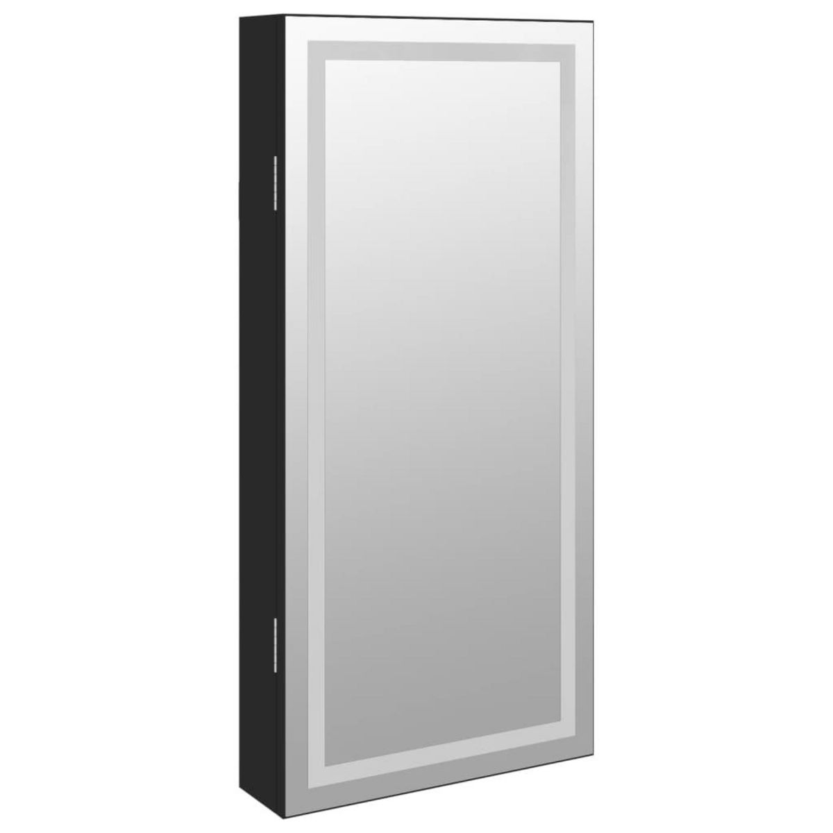 VIDAXL Armoire a bijoux avec miroir et eclairage LED mural noir