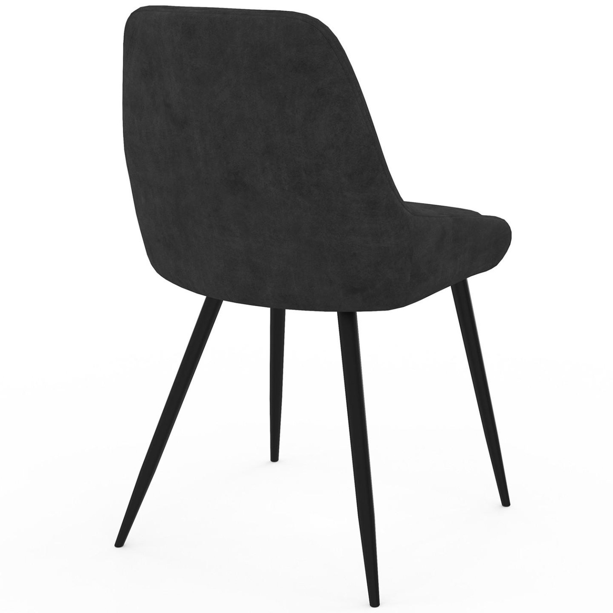 Voir la diapositive 4 : ID MARKET Lot de 6 chaises thalya en velours noir avec accoudoirs