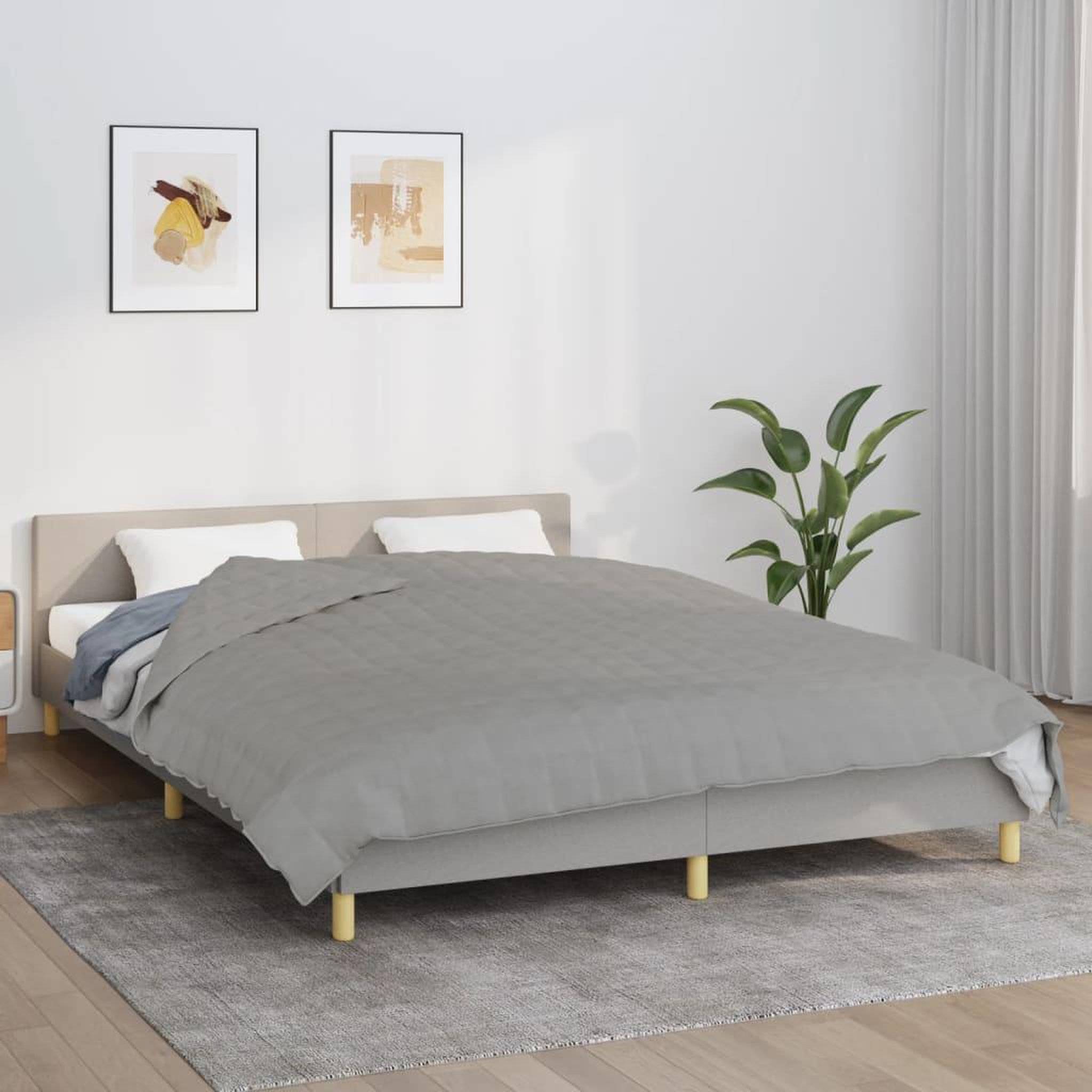 Voir la diapositive 1 : VIDAXL Couverture lestee Gris 200x230 cm 9 kg Tissu