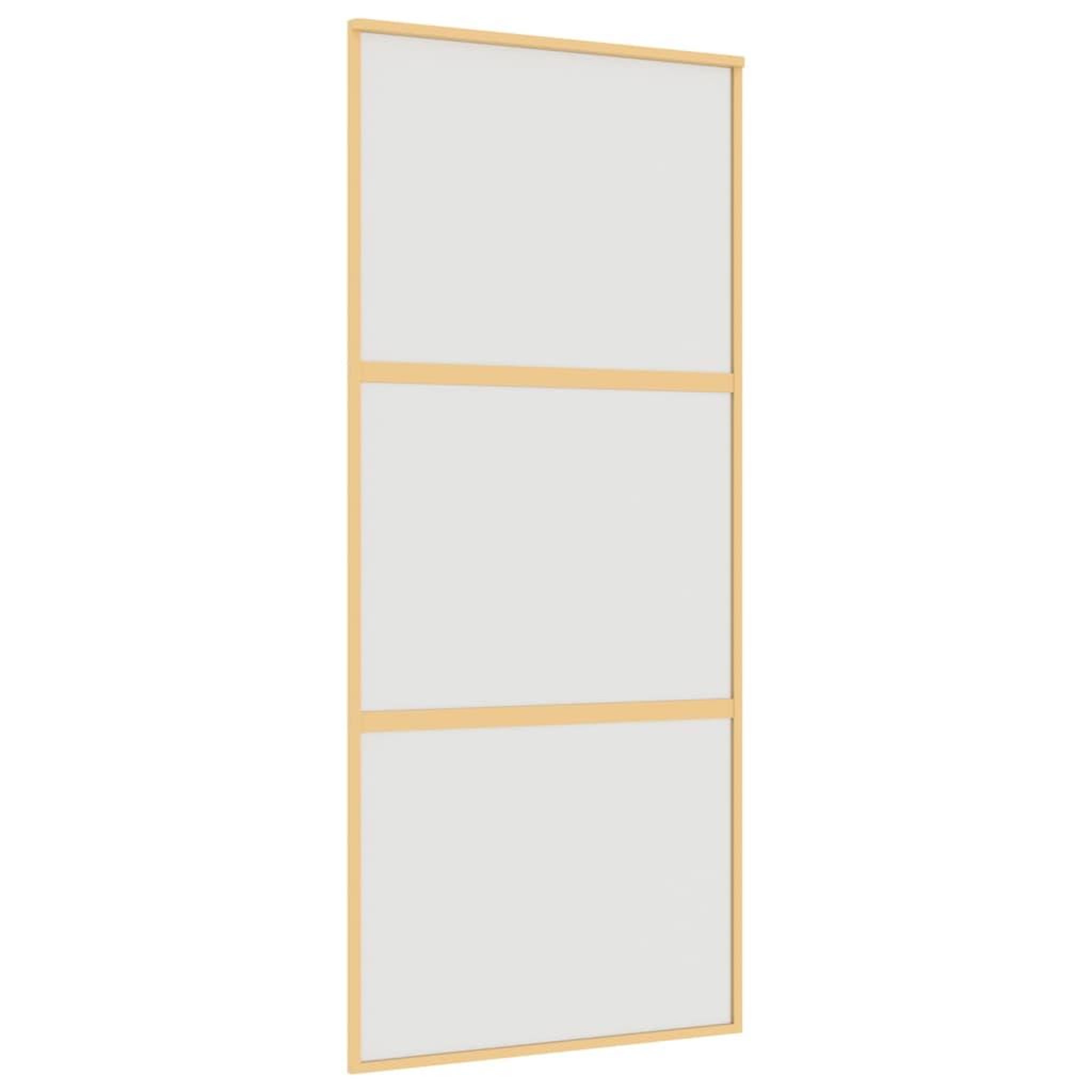 Voir la diapositive 2 : VIDAXL Porte coulissante dore 90x205 cm verre ESG depoli et aluminium