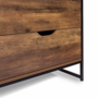 Voir la diapositive 6 : ID MARKET Commode 6 tiroirs HAWKINS 115 cm bois foncé design industriel