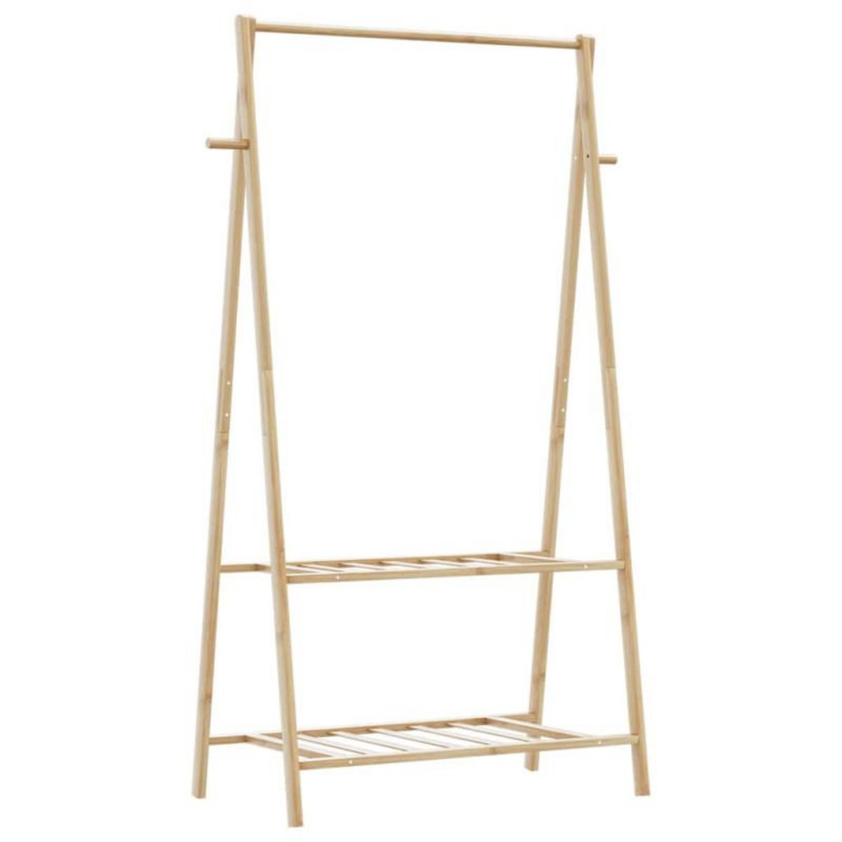 VIDAXL Porte vêtement avec étagères 96x45,5x150,5 cm bambou