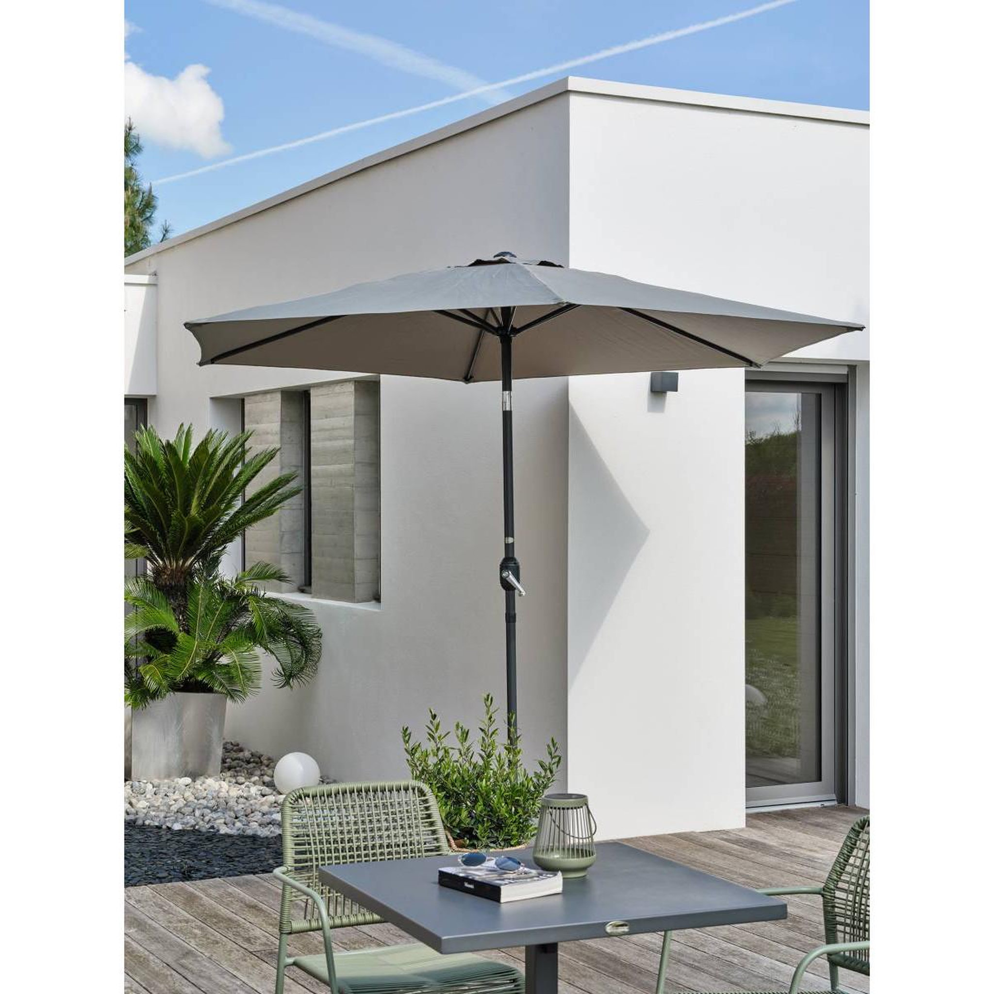 Voir la diapositive 3 : DCB GARDEN Parasol Inclinable à Manivelle  Marbella  270cm Kaki