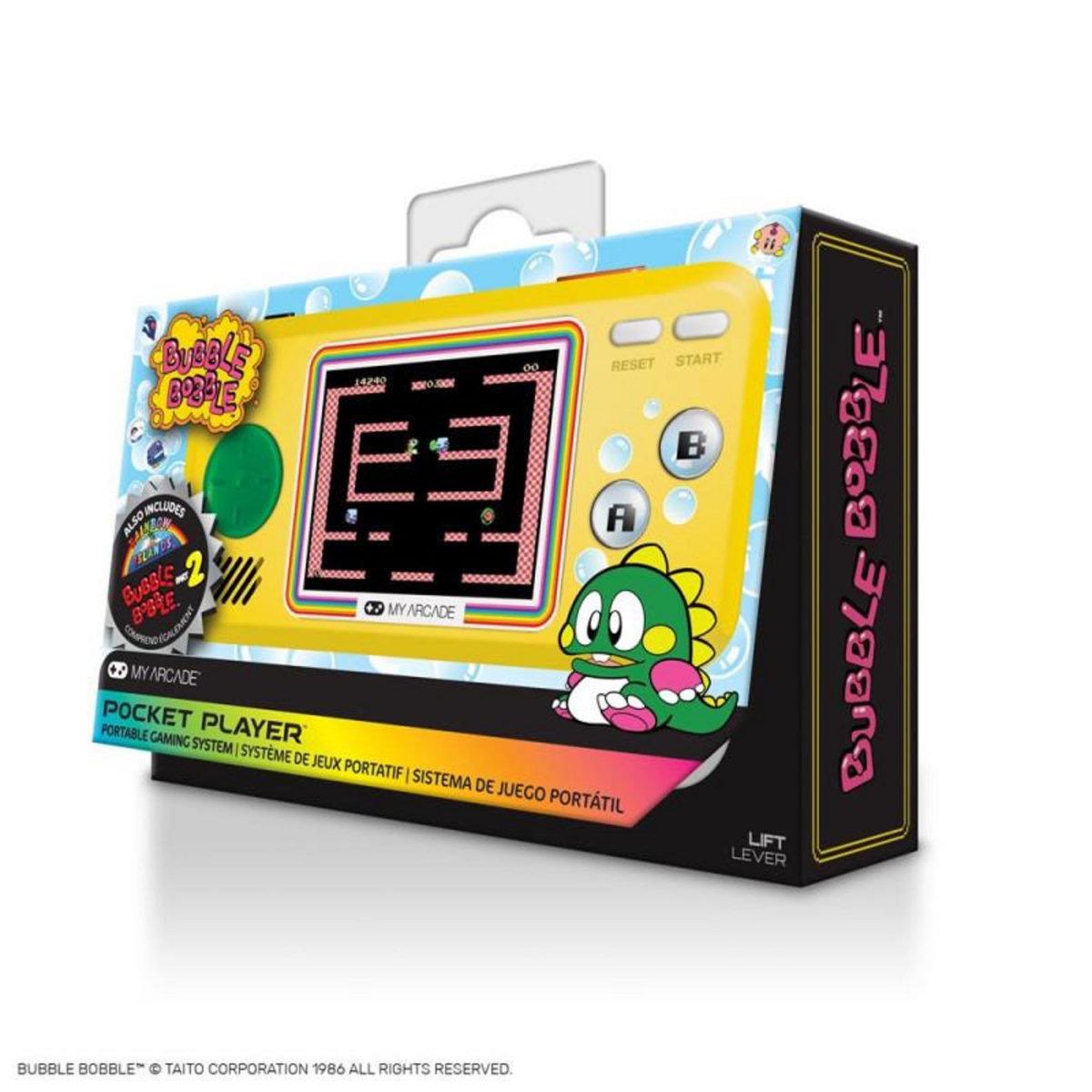 Just for games Console rétrogaming 3 Jeux en 1 Just For Games Pocket Player Bubble Bobble