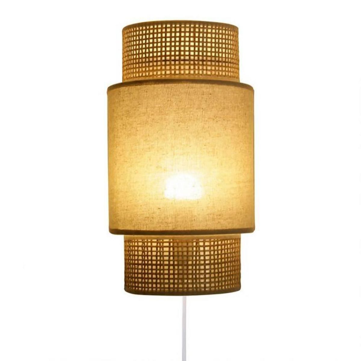 OSTARIA Applique incurvée rotin tissu beige