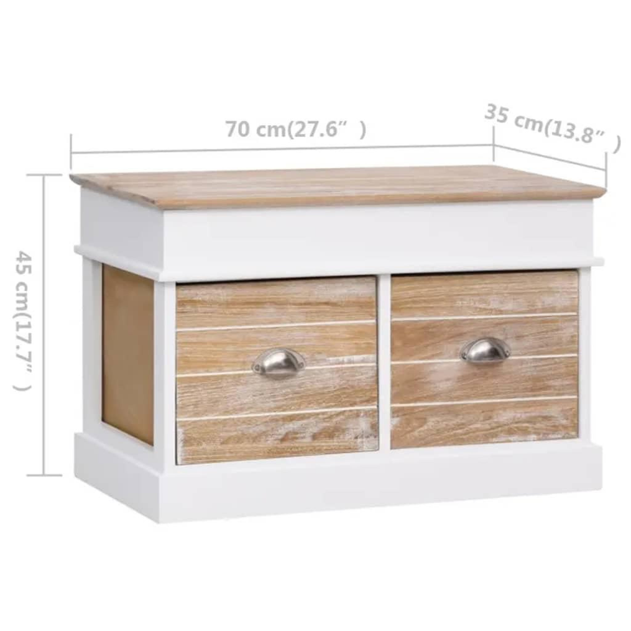 Voir la diapositive 6 : VIDAXL Banc d'entree 70 x 35 x 45 cm Bois de Paulownia