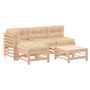 Voir la diapositive 2 : VIDAXL Salon de jardin 5 pcs avec coussins bois massif