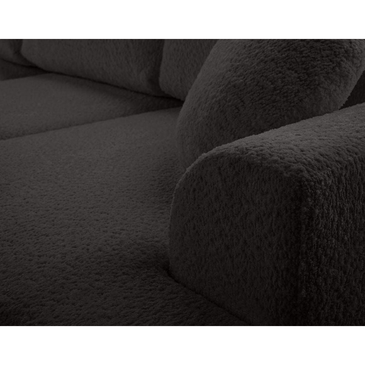 BEST MOBILIER Candela - canapé d'angle gauche 4 places - convertible avec coffre - en tissu bouclette