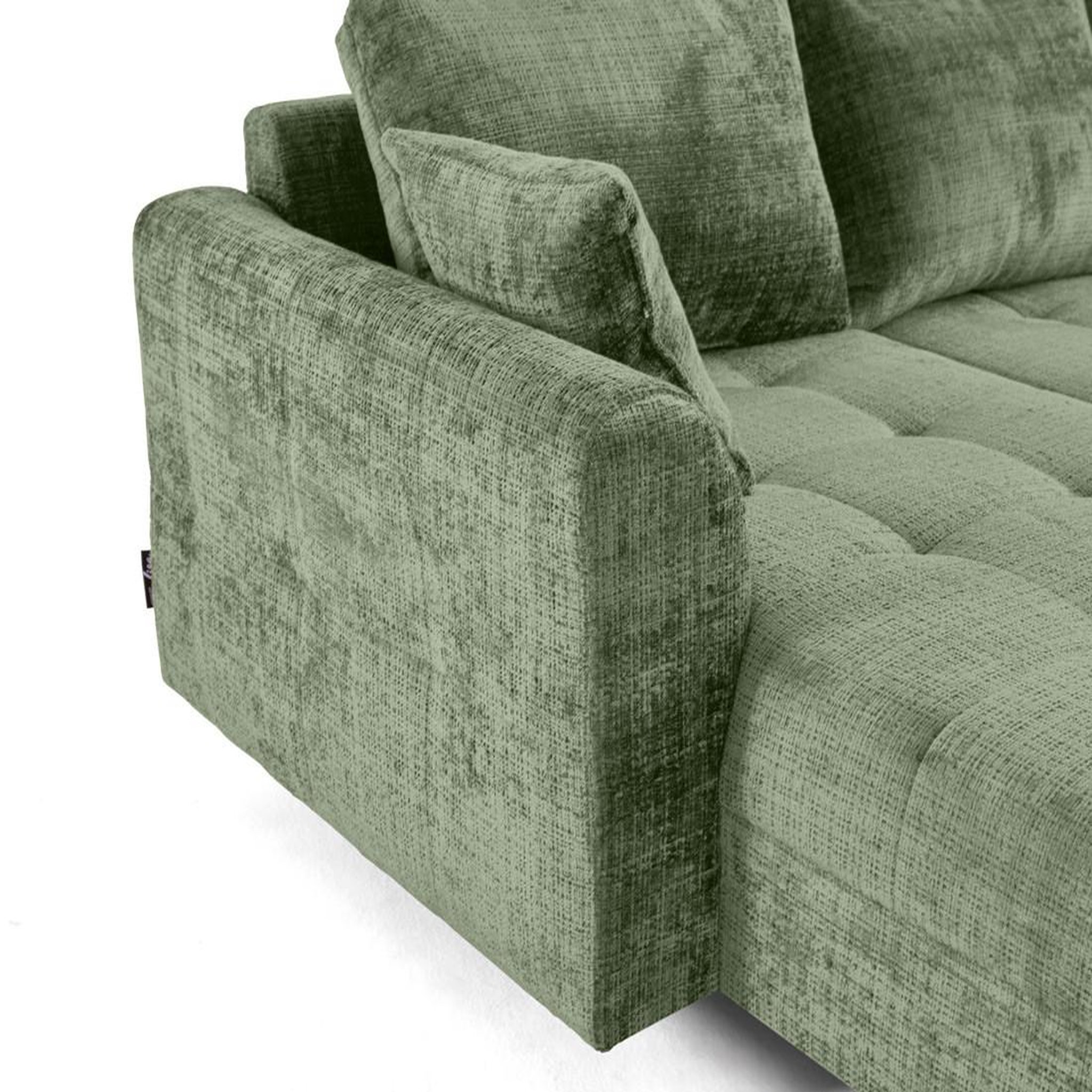 Voir la diapositive 6 : BEST MOBILIER Rune - canapé panoramique d'angle droit 7 places en velours texturé