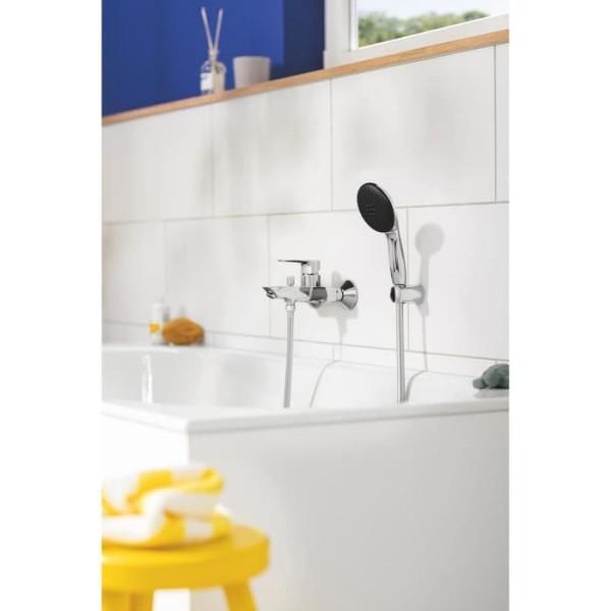 Voir la diapositive 2 : Grohe Ensemble de douche avec pommeau 2 jets, support et flexible - GROHE Vitalio Start 110 27950001 - Sélection facile - Economie d'
