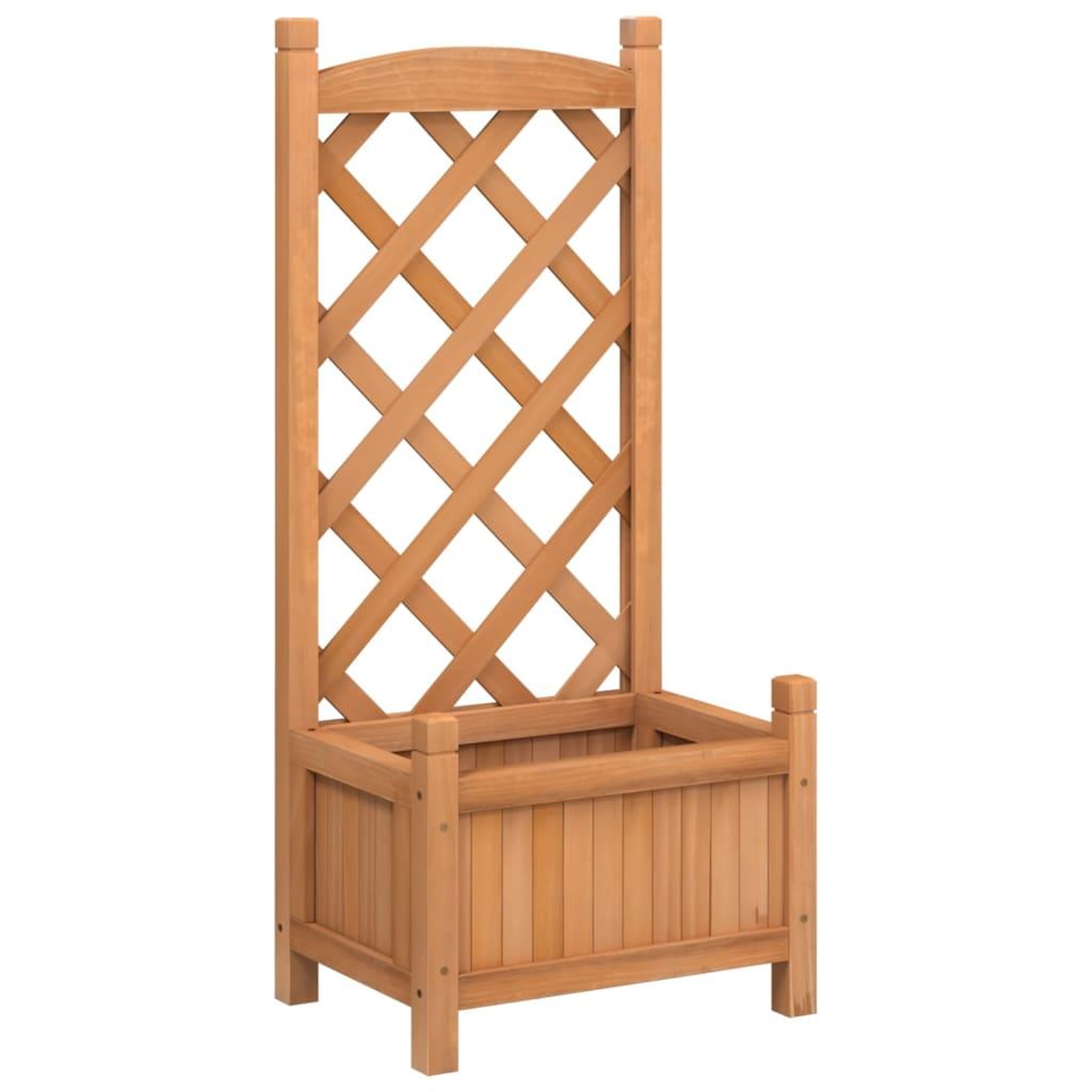Voir la diapositive 2 : VIDAXL Jardiniere avec treillis marron bois massif de sapin