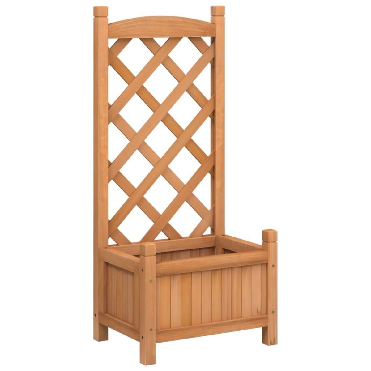 VIDAXL Jardiniere avec treillis marron bois massif de sapin