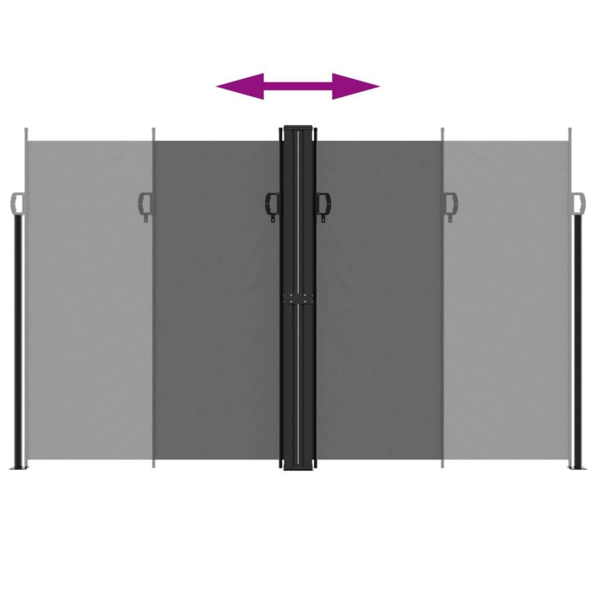 VIDAXL Auvent lateral retractable noir 200x1000 cm