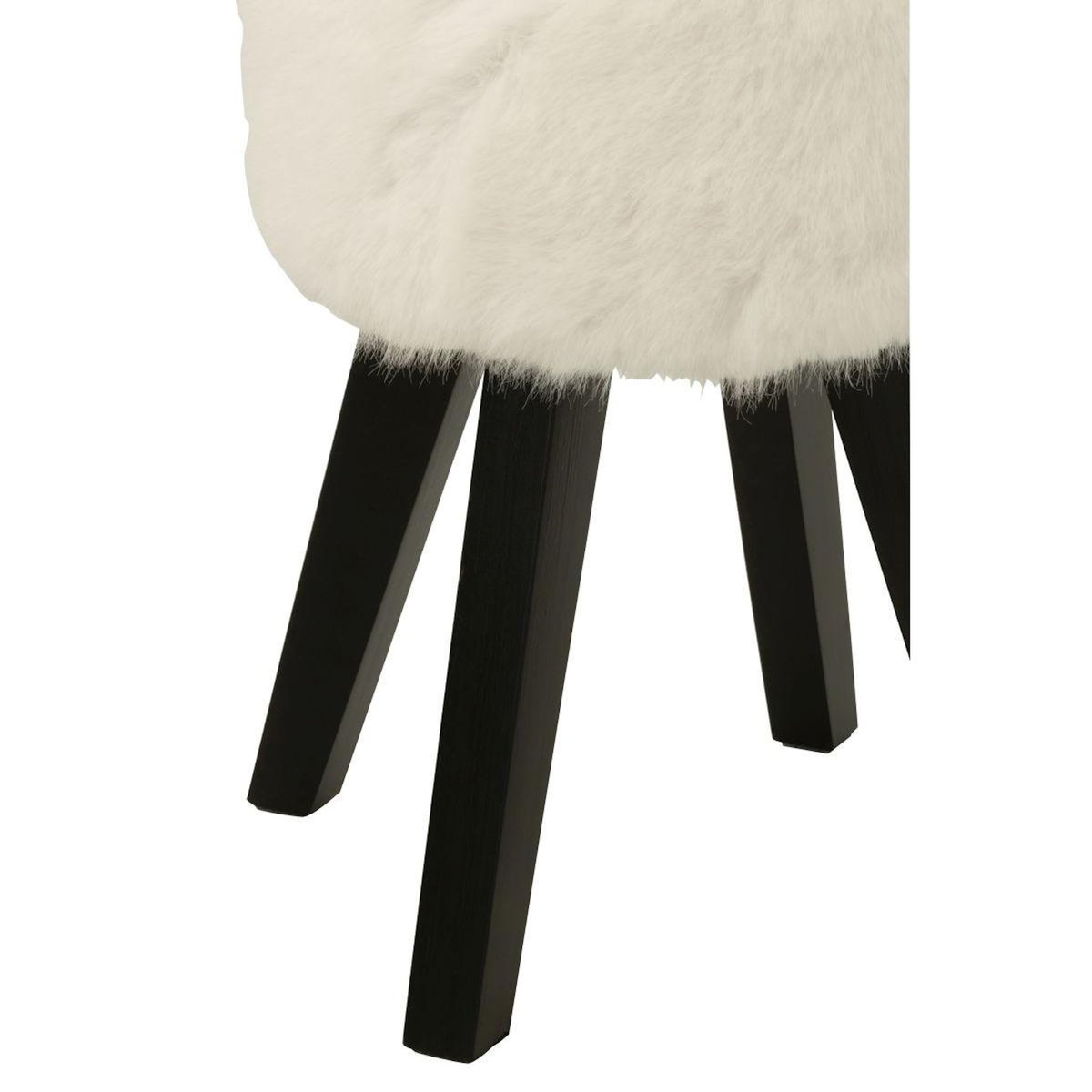 Paris Prix Tabouret Imitation Fourrure  Bun  30cm Blanc