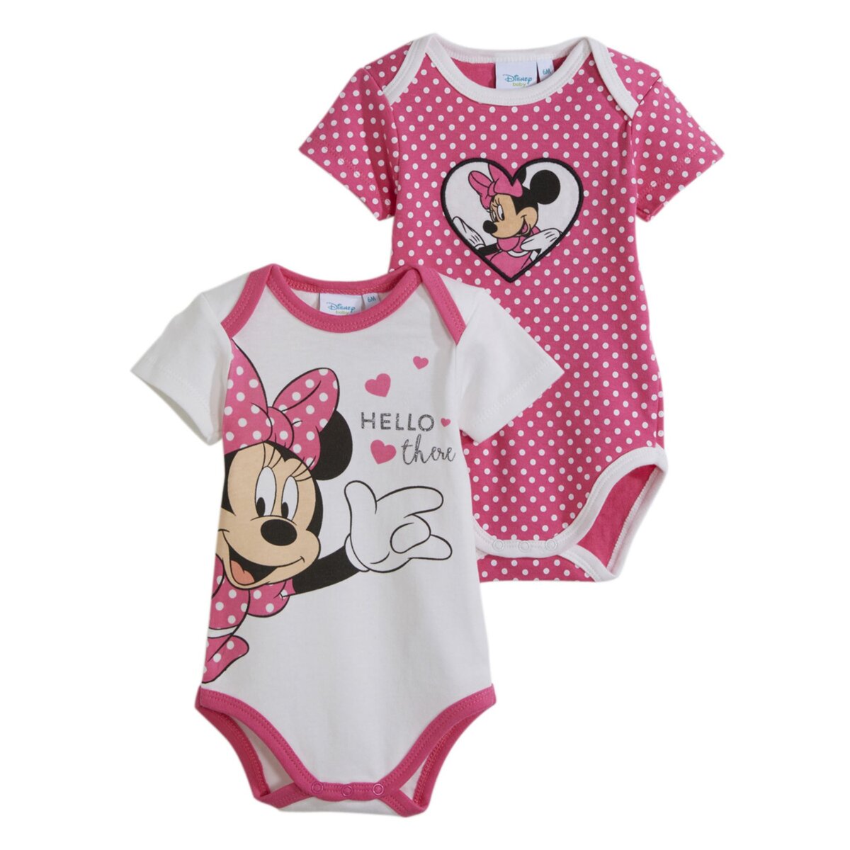 INEXTENSO Lot de 2 bodies manches courtes Minnie bébé 