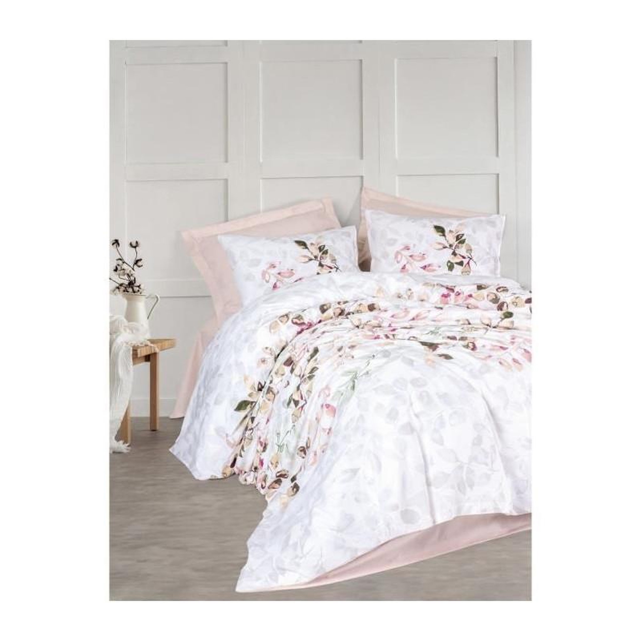 GENERIQUE Parure de lit - 129CTN64495 - 1 housse de couette 220 x 240 cm + 2 taies d'oreiller 60 x 60 cm - 100% coton ranforcé - Beige