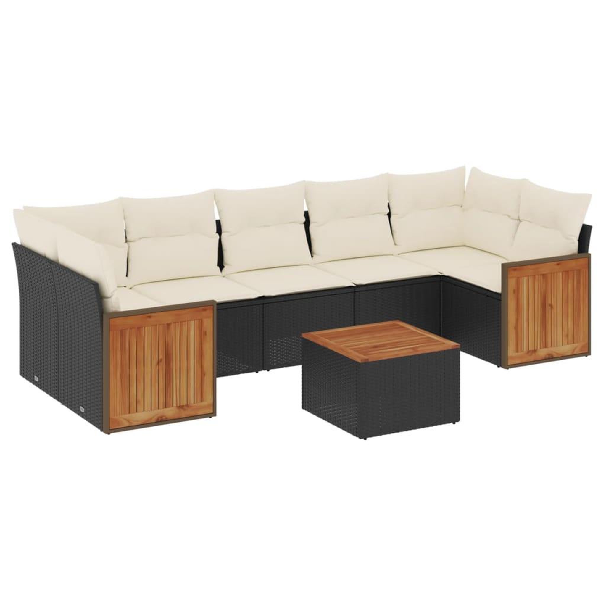 Voir la diapositive 2 : VIDAXL Salon de jardin 8 pcs avec coussins noir resine tressee