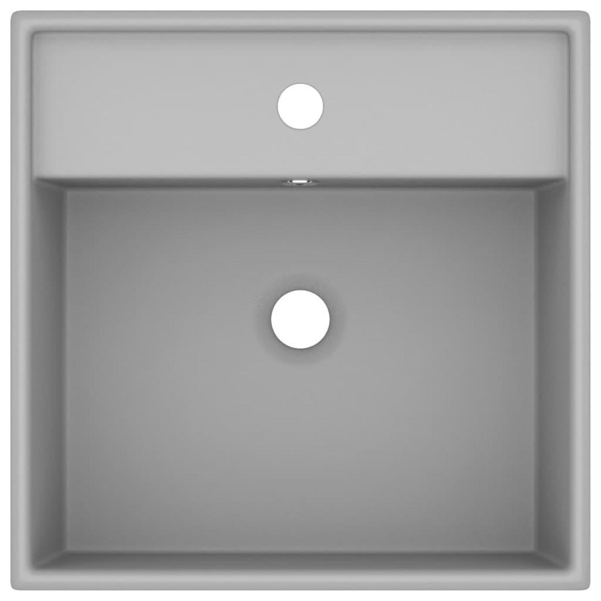 VIDAXL Lavabo carre a trop-plein Gris clair mat 41x41 cm Ceramique