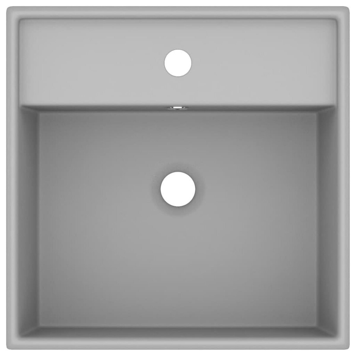 VIDAXL Lavabo carre a trop-plein Gris clair mat 41x41 cm Ceramique