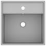 Voir la diapositive 3 : VIDAXL Lavabo carre a trop-plein Gris clair mat 41x41 cm Ceramique