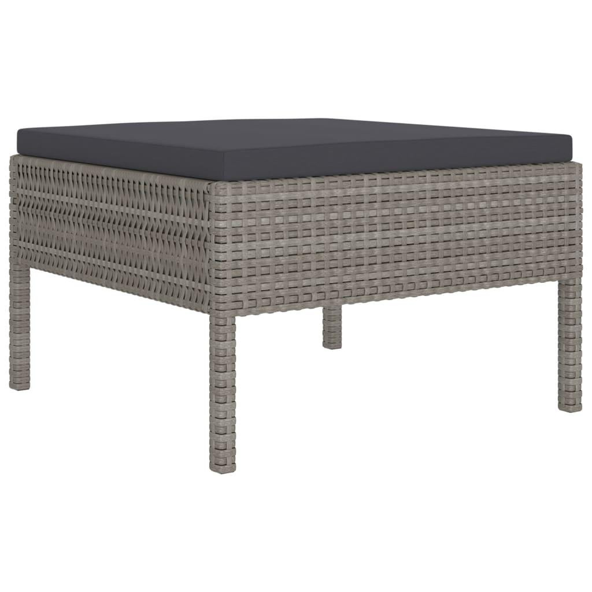 Voir la diapositive 4 : VIDAXL Salon de jardin 2 pcs avec coussins Resine tressee Gris