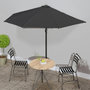 Voir la diapositive 1 : VIDAXL Parasol de balcon avec mat en aluminium Noir 300x155x223cm Demi