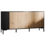 Voir la diapositive 1 : BEST MOBILIER Cambridge - buffet bas - effet bois et noir - 150 cm