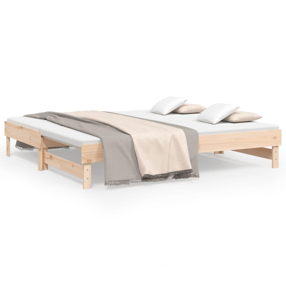 VIDAXL Lit coulissant sans matelas 2x(90x190) cm Bois de pin massif