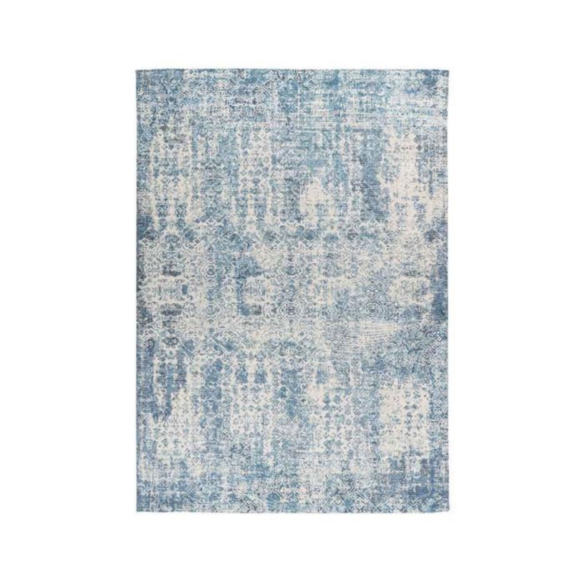 Paris Prix Tapis Tissé Imprimé Vintage Délavé  Percy  Bleu