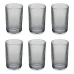 SECRET DE GOURMET Lot de 6 Gobelets Hauts Strie  Ema  43cl Gris