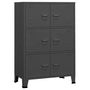 Voir la diapositive 2 : VIDAXL Coffre de rangement industriel Anthracite 75x40x115 cm Metal